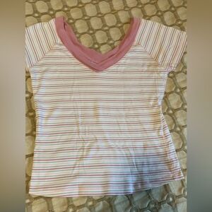 💚10 for $10💚 Bundle and save Pink and Green Striped Cotton Top